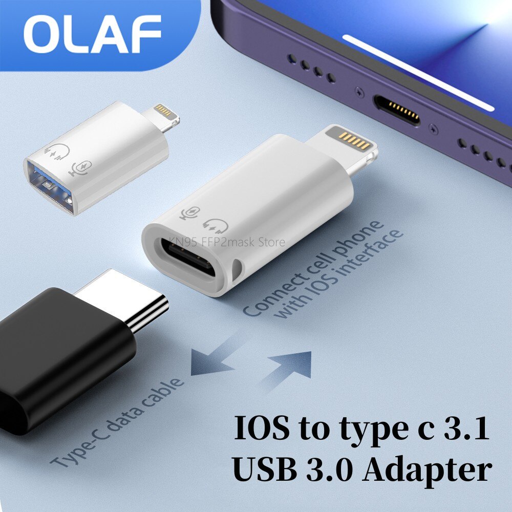 올라프 OTG 어댑터, iOS 라이트닝 수-C 타입 어댑터, 아이폰 아이패드 U 디스크, USB3.0-라이트닝 어댑터, 고속 충전 OTG